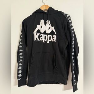 Kappa Black Hoodie with White Logo Men’s Size M